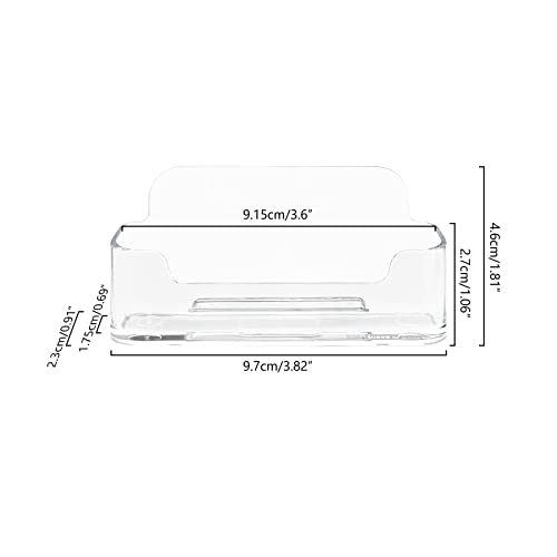 HSYMQ Acrylic Business Card Holder for Desk, Clear Plastic Business Cards Display Holders Stand, Fits 30-50 Business Cards HSYMQ