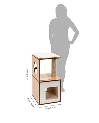 Vesper Cat Tree, Cat Box, Small, Walnut, 52075 VESPER