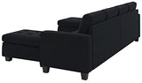 Belffin Velvet U Shaped Sectional Sofa Couch with Storage Ottoman Convertibel Sectional Sofa with Reversible Chaises Black Belffin