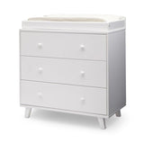 Delta Children Ava 3 Drawer Dresser with Changing Top and Interlocking Drawers - Greenguard Gold Certified, White Delta Children