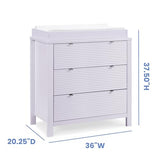 Delta Children Cassie 3 Drawer Dresser with Changing Top and Interlocking Drawers, Lilac Delta Children