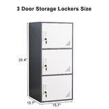iCHENGGD 3 Door Metal Locker Steel Storage Cabinet, Office Storage Lockers for Employees, Vertical Metal Cabinets for Home,Office,School,Room Storage Organizer iCHENGGD
