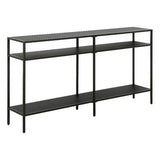 Henn&Hart 55" Wide Rectangular Console Table with Metal Shelves in Blackened Bronze, Entryway Table, Accent Table for Living Room, Hallway Henn&Hart