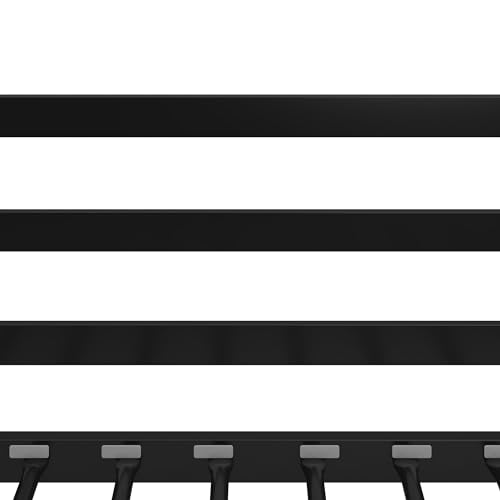 DHP Miles Low Metal Bunk Bed Frame for Kids, With Built-in Ladder, High Guardrail and Metal Slats, Floor Bed Bottom Bunk, No Boxspring Required, For Small Spaces, Twin-Over-Twin, Black DHP