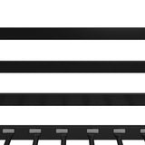 DHP Miles Low Metal Bunk Bed Frame for Kids, With Built-in Ladder, High Guardrail and Metal Slats, Floor Bed Bottom Bunk, No Boxspring Required, For Small Spaces, Twin-Over-Twin, Black DHP