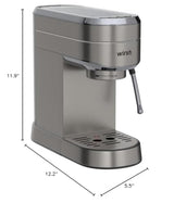 wirsh Espresso Machine,20 Bar Espresso Maker with Commercial Steamer for Latte and Cappuccino, Expresso Coffee Machine with 42 oz Removable Water Tank,Stainless Steel (Home Barista) wirsh