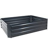 Sunnydaze 11.75" H Raised Metal Garden Bed - Galvanized Raised Garden Bed Outdoor for Vegetables and Flowers - Dark Gray - 4' x 3' Rectangle Sunnydaze
