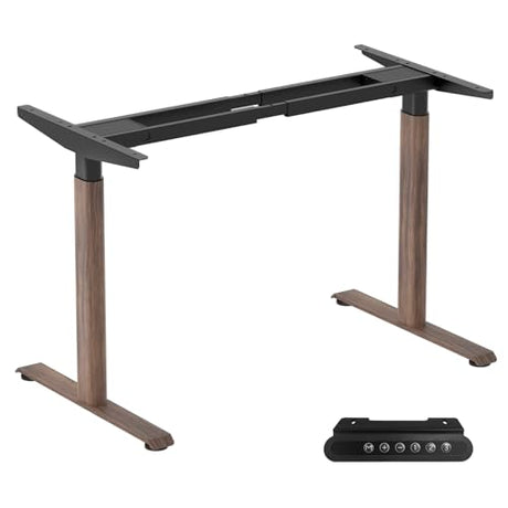 ERGO COLLECT Dual Motor Standing Desk Frame with Oval Legs, Electric Adjustable Sit Stand Desk Base for up to 70.8"x31.5" Table Tops, Sturdy Computer Desk Frame for Home Office Workstation (Walnut) ERGO COLLECT