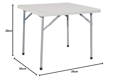 Office Star Resin Sqaure Multipurpose Table with Collapsible Legs, Indoor Outdoor Use for Banquets, Picnics, and Parties, 36 Inch, Square Office Star