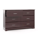 Storkcraft Brookside 6 Drawer Double Dresser (Espresso) – GREENGUARD Gold Certified, Dresser For Nursery, 6 Drawer Dresser, Kids Dresser, Nursery Dresser Drawer Organizer, Chest of Drawers Stork Craft