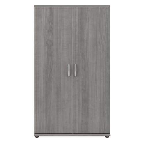 Bush Business Furniture Universal Tall Storage Cabinet with Doors and Shelves, Platinum Gray