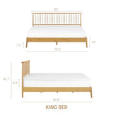 NTC Ruby King Bed Frame in Rustic Oak - Premium Solid Oak & Rubber Wood with Silent Slats and Effortless Assembly NTC