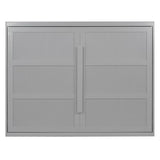 Virubi Queen Horizontal Murphy Bed with LED Lights,Wood Folding Hideaway Fluted Modern Murphy Wall Bed for Adult Guest Room Living Room Bedroom (Grey) Virubi