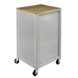 Seville Classics UltraHD Heavy Duty Rolling Cabinet Workbench Table w/Solid Wood Top Workstation for Garage, Warehouse, Office, Workshop, 34.7" H, Seville Classics