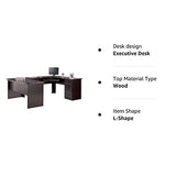 Realspace® Broadstreet 65" W U-Shaped Executive Desk, Walnut Realspace