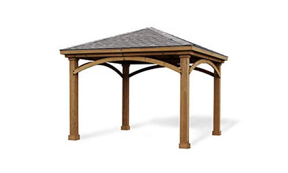 Handy Home Products 19360-6 Brezina 12'x12' Cedar Residential Pavilion and Gazebo - WoodArtSupply