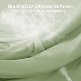 MUXHOMO Green Queen Comforter Set, All Season Ultra Soft Down Alternative Bedding - 3 Piece Lightweight Bed Set Includes 1 Comforter (90"x90") and 2 Pillow Shams (20"x26")