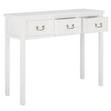 SAFAVIEH Home Collection – Cindy White Console Table with Three Drawers, French Farmhouse Storage Console, Tapered Leg Design (AMH6568C) SAFAVIEH