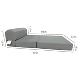 D&D Futon Furniture Gray Sleeper Chair Folding Beds, Convertible Studio Sofa Bed, High Density Foam (70 x 32 x 6 in Thick) D&D Futon Furniture