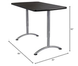 Iceberg ARC 5-Foot Rectangular Conference Table, Office Furniture, Fixed Height, 30” x 60”, Graphite Top, Silver Legs Iceberg
