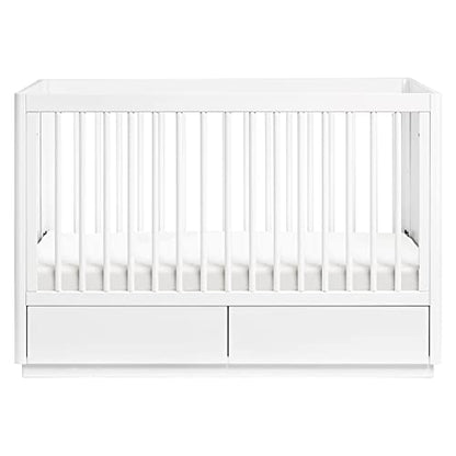 Babyletto Bento 3-in-1 Convertible Storage Crib with Toddler Bed Conversion Kit in White, Undercrib Storage Drawers, Greenguard Gold Certified