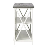 Walker Edison Solid Wood Farmhouse Storage Console, 52 Inch, White/Grey Wash Walker Edison