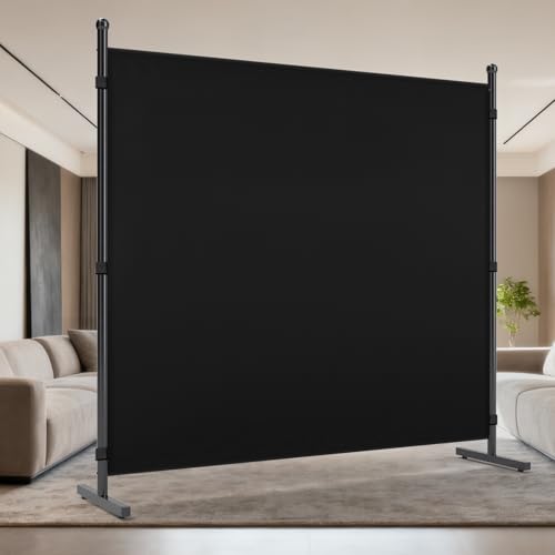 AKTOP Room Divider, Freestanding Single Panel Privacy Screen, Portable Temporary Wall Dividers for Room Separation, Large Room Partitions and Separators for Home, Office, Dorm, 71''W x 71''H, Black AKTOP