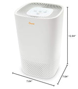 Crane Air Purifier with UV Light and True Hepa Filter, 250 Sq Ft Coverage, Timer, Sleep Mode, for Bedroom and Home, Up 250 SQ FT Coverage, White Crane