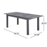 Great Deal Furniture Christopher Knight Home Eric Outdoor Expandable Acacia Wood Dining Table, Dark Gray Finish Christopher Knight Home