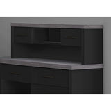 Monarch Specialties Computer Desk L-Shaped - Left or Right Set- Up - Corner Desk with Hutch 60"L (Black - Grey Top) Monarch Specialties