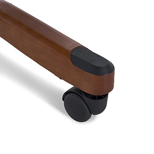 Serta Conway Big and Tall Executive Office Wood Accents, Adjustable High Back Ergonomic Computer Chair with Lumbar Support, Bonded Leather, 30.5D x 27.25W x 47H in, Black Serta