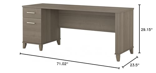 Bush Furniture 72-inch Home Office Desk with Drawers, Large Computer Table for Personal Workspace, Somerset Collection, Ash Gray Bush Furniture