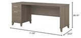 Bush Furniture 72-inch Home Office Desk with Drawers, Large Computer Table for Personal Workspace, Somerset Collection, Ash Gray Bush Furniture