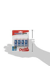 Pentel Hi-Polymer Block Eraser Small White, Pack of 4 (ZEH05BP4) Pentel