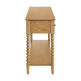 SAND STONE HOME Pembroke 58” Cottage Sofa Console Table with Drawers & Lower Shelf Storage, Narrow Entryway Table or Dining Server with Levelers | Prairie Oak Natural SAND STONE HOME