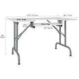 Sew Ready Folding Multipurpose Sewing Table - 47.5" W x 28" D Foldable White Hobby and Sewing Machine Table with Adjustable Shelf - Can Also Be Used as Computer Desk Sew Ready