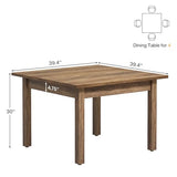 Tribesigns 39.4-Inch Square Conference Table for 4 People, Small Wooden Meeting Room Table with Solid Wood Legs and Thicken Tabletop for Conference Room Seminar Room Boardroom (Greyish-Brown) Tribesigns