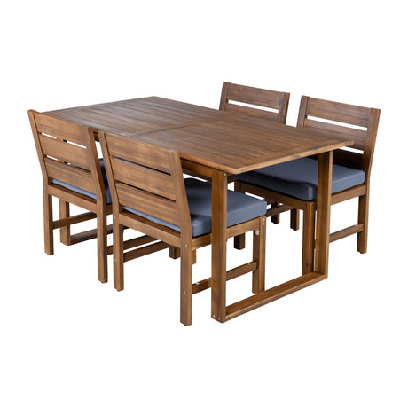U_STYLE Farmhouse 5-Piece Outdoor Patio Dining Set with Adjustable Legs HouseOfZazla