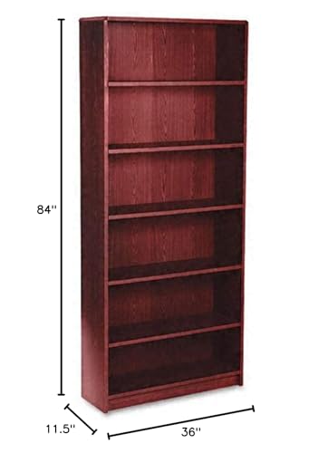 Hon 1870 Series Bookcase, 6 Shelves, 36 W by 11-1/2 D by 84 H, Mahogany HON