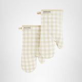KitchenAid Gingham Oven Mitt 2-Pack Set, Milkshake, 7"x13" KitchenAid