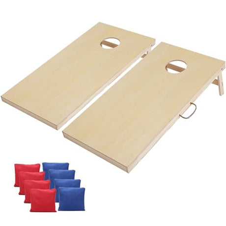 Sportdo Cornhole Set 4'x2' Cornhole Board Sets with Bags Regulation Size, Corn Hole Games for Adults Outdoor Bean Bag Toss Game, Solid Wood Sportdo