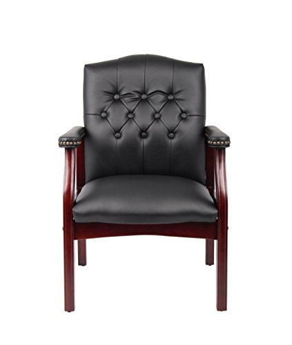 Boss Office Products Ivy League Executive Guest Chair, Vinyl, Black Boss Office Products