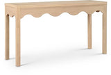 Meridian Furniture 99041Natural-S Fiora Collection Modern | Contemporary Console Table with Rich Natural Finish, Scalloped Aprons, 54" W x 16" D x 30" H, Natural Meridian Furniture