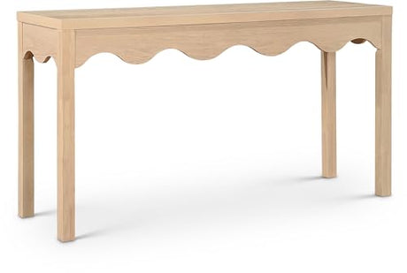 Meridian Furniture 99041Natural-S Fiora Collection Modern | Contemporary Console Table with Rich Natural Finish, Scalloped Aprons, 54" W x 16" D x 30" H, Natural Meridian Furniture