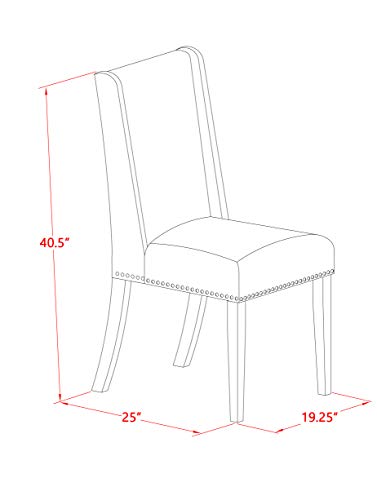 East West Furniture Lassale 11 Piece Dinette Set Includes a Rectangle Table with Butterfly Leaf and 10 Dark Khaki Linen Fabric Parson Dining Chairs, 42x92 Inch, Antique Walnut East West Furniture