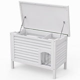 GDLF Outdoor Cat House Solid Wood Feral Cat Shelter with Waterproof Roof & Special Full Ventilation Design Keeps Multiple Cats Cool for Hot Summers 31.9" Lx18.9 Wx23.6 H GDLF