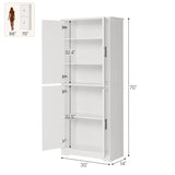 GarveeHome Pantry Cabinet, Freestanding Kitchen Pantry Storage Cabinet,70 in Cupboard, Tall Storage Cabinet with Doors and Adjustable Shelves,for Bathroom, Dining Room, Living Room (White-Classic) GarveeHome