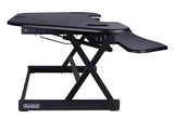 Rocelco 46" Height Adjustable Corner Standing Desk Converter - Quick Sit Stand Up Dual Monitor Riser - Gas Spring Assist Tabletop Computer Workstation - Large Keyboard Tray - Black (R CADRB-46) Rocelco