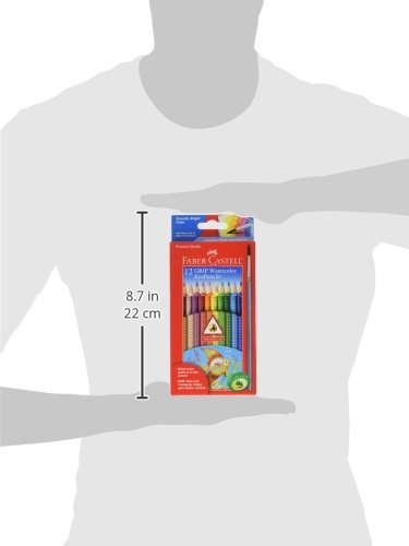 Faber-Castell Grip Watercolor EcoPencils: 12 Watercolor Pencils with Brush, Watercolor and Colored Pencil Set, Art Supplies for Kids Faber-Castell
