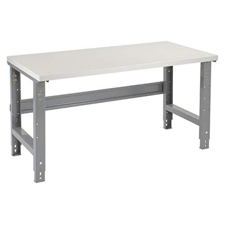 Global Industrial Adjustable Height Workbench C-Channel Leg, 60" W x 36" D, 1-5/8" Plastic Laminate Square Edge, Gray Global Industrial